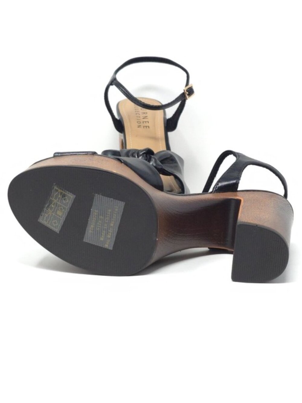 Journee Lorrica Black Knotted Platform Sandals Tru Comfort 9M - Picture 12 of 13